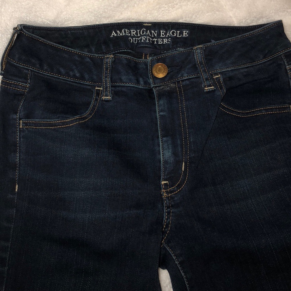 American Eagle Outfitters Dark Blue Jeans 6 LONG